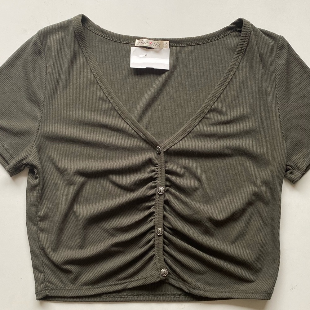 Hunter Green Crop Top by Heart & Hips.